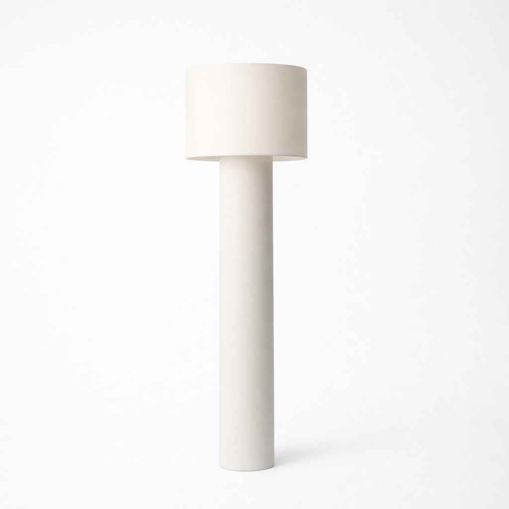 Cream Floor Lamp Modern Metal Design