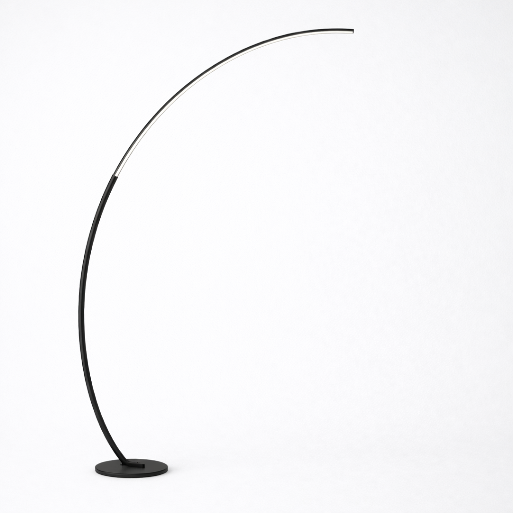Floor Lamp Black LED Arc Design