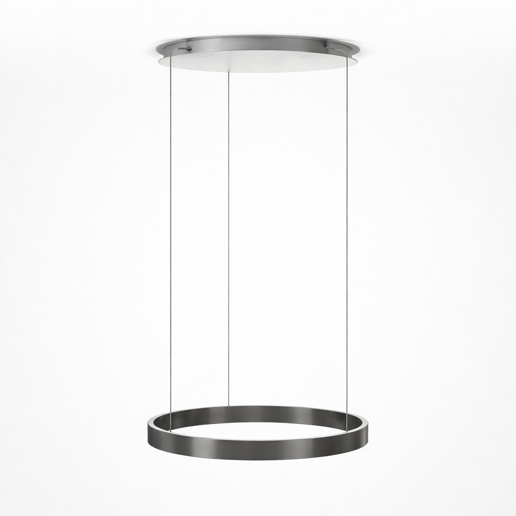 Round LED Pendant Light Dimmable Color Temperature Adjustable Black