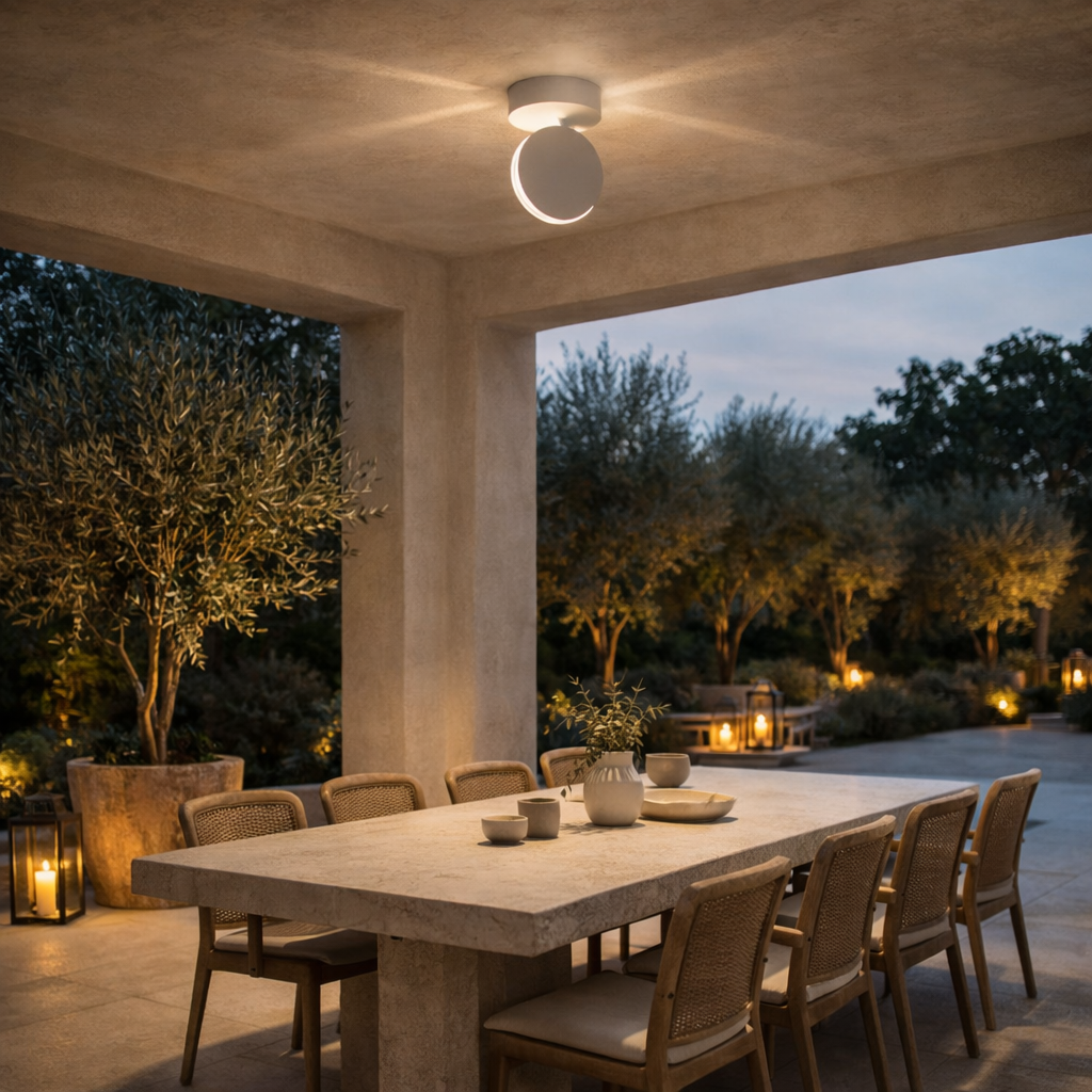 White Aluminum 360° Rotating LED Spotlight