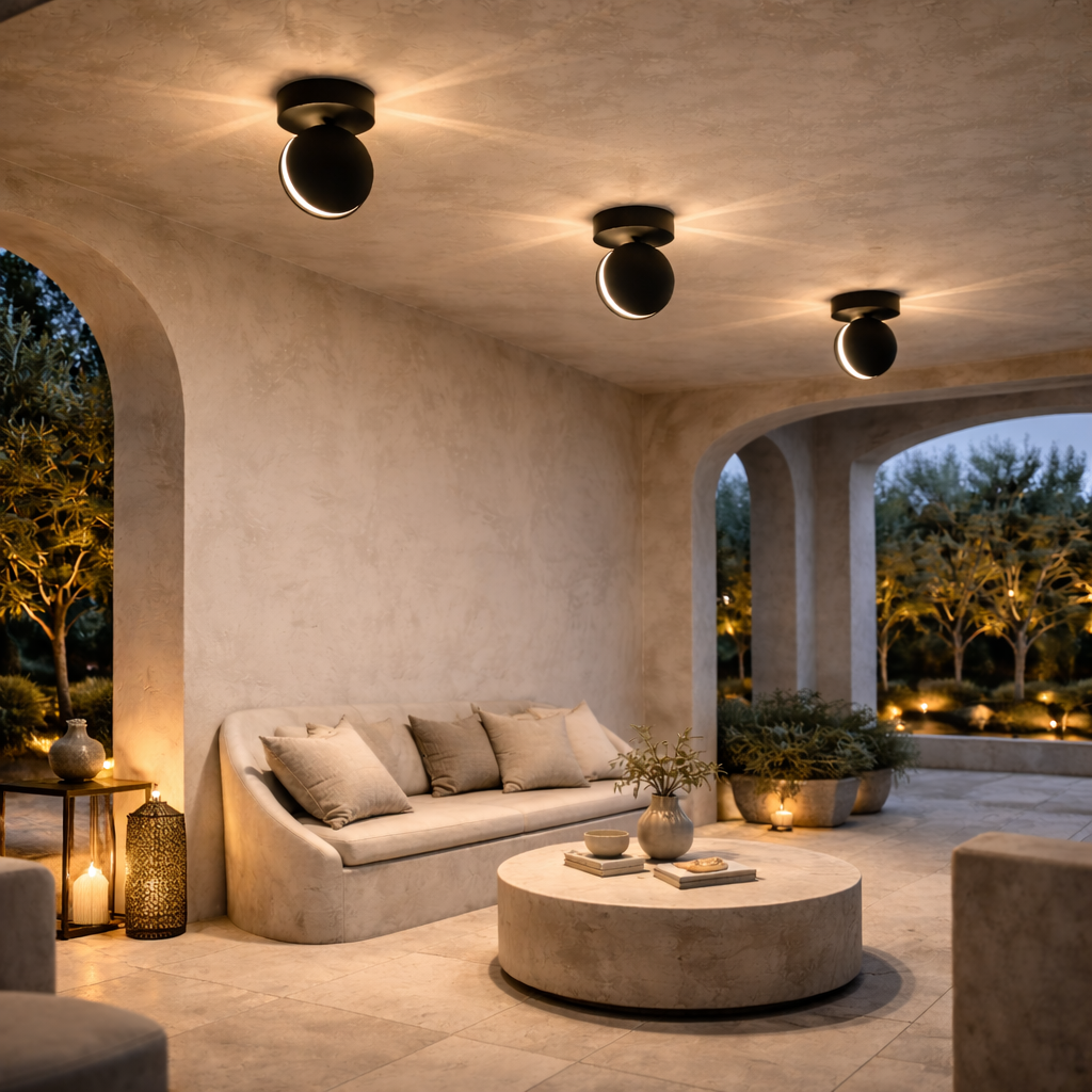 White Aluminum 360° Rotating LED Spotlight
