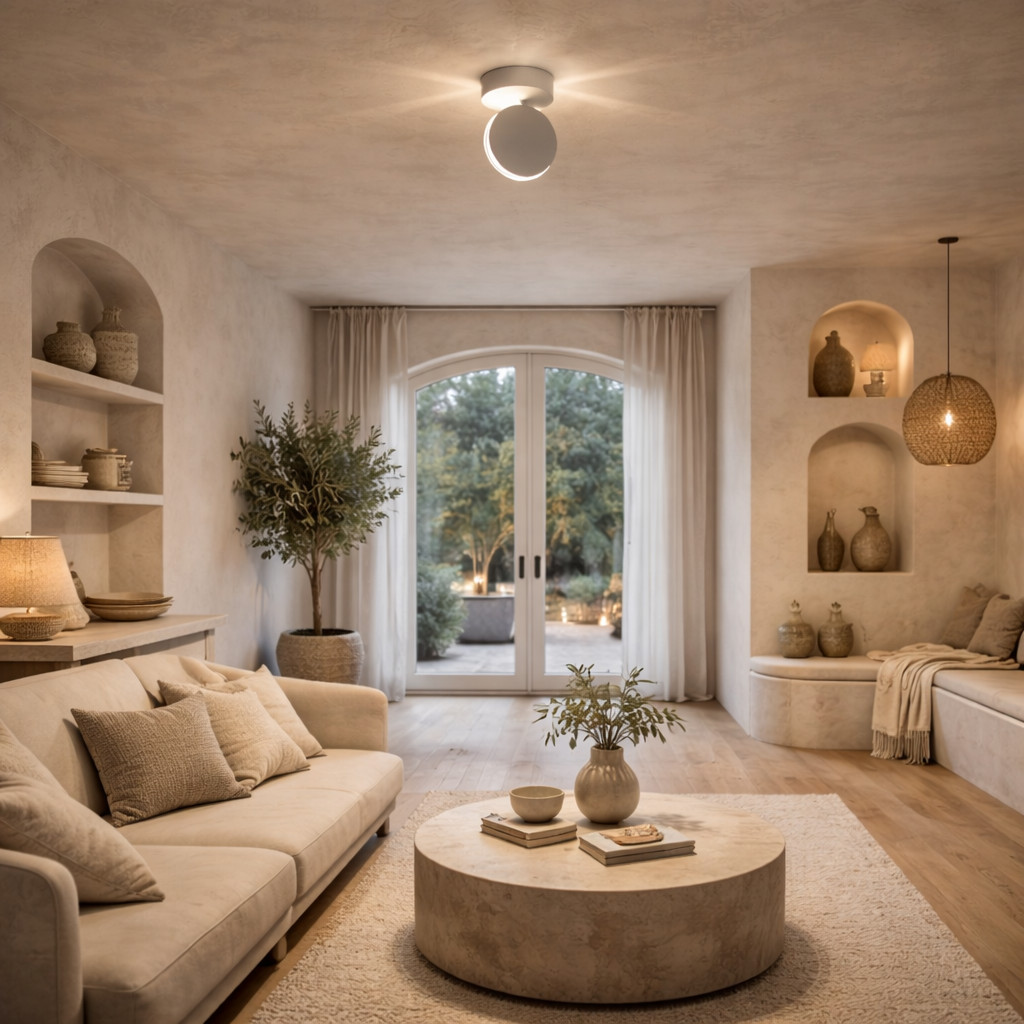 LED Ceiling Light White Aluminum 360 Rotating Spotlight