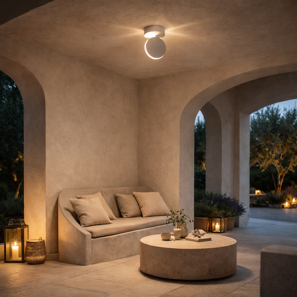 LED Ceiling Light White Aluminum 360 Rotating Spotlight