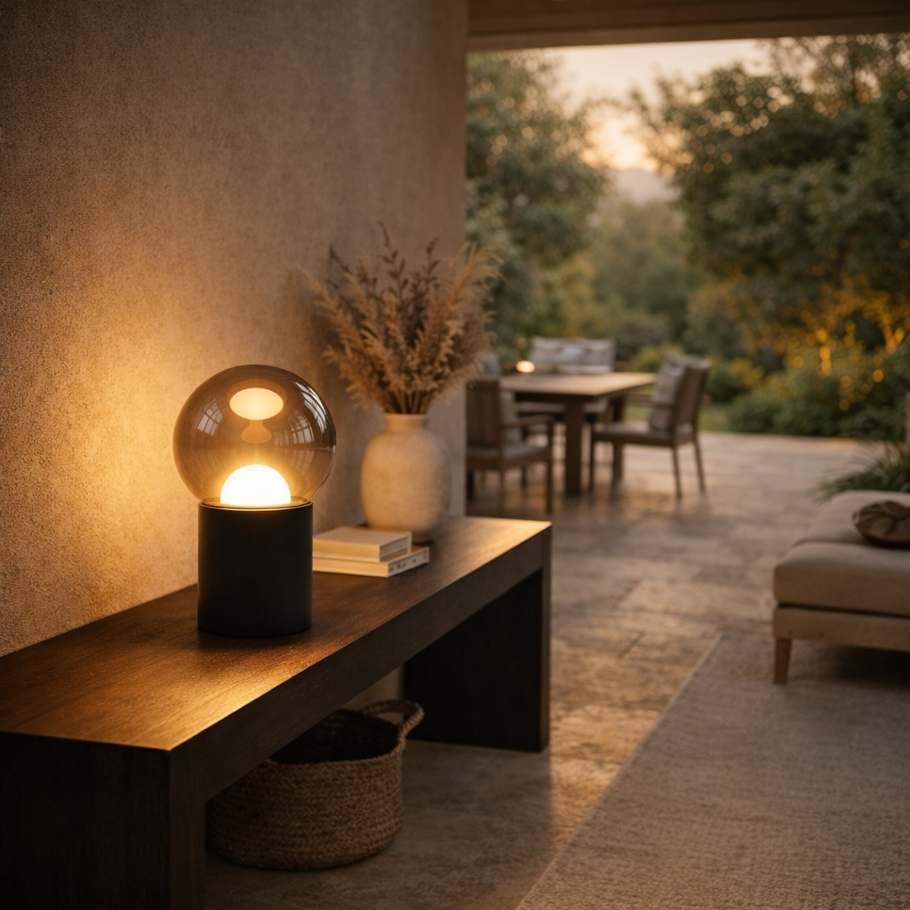 Table Lamp Black Chrome Modern