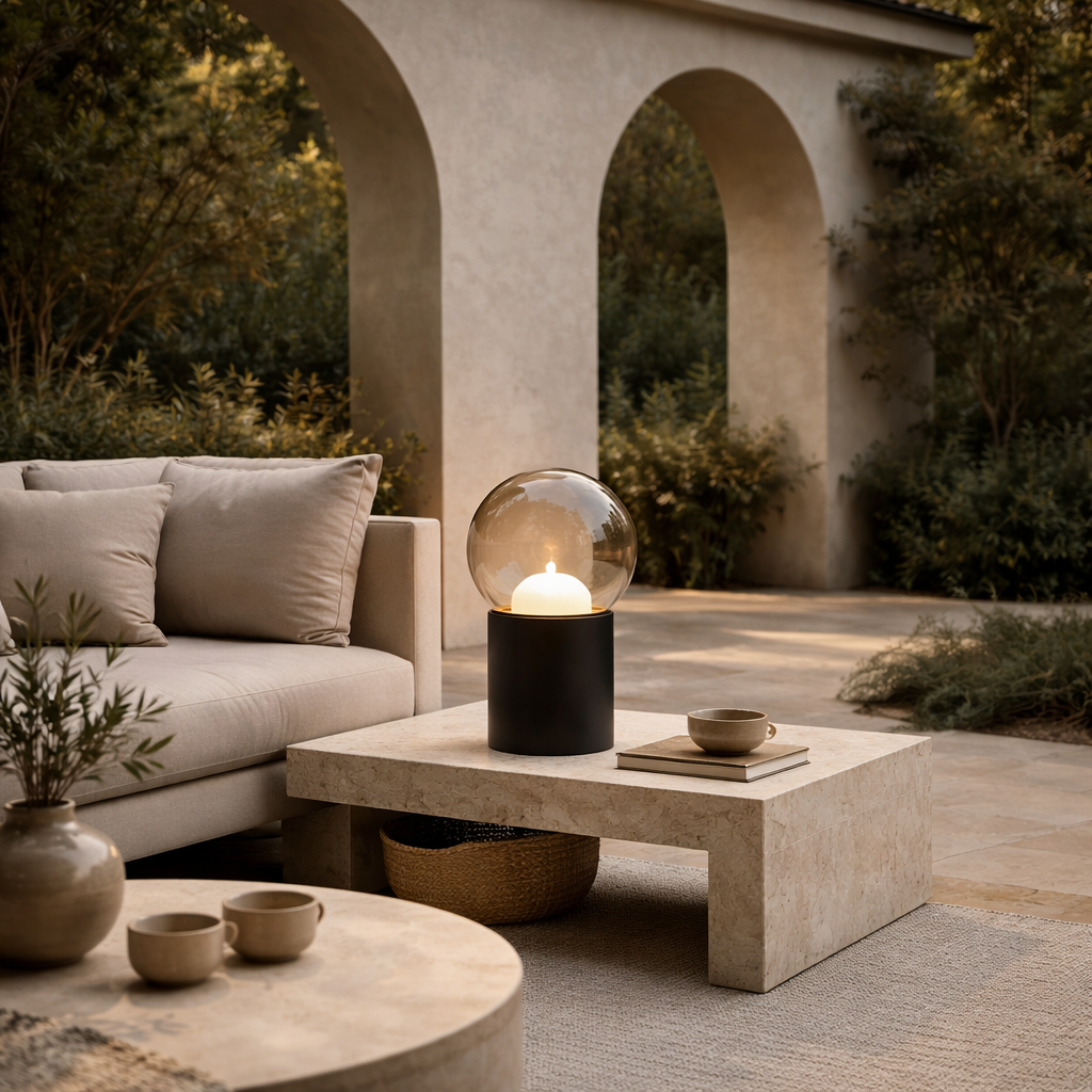 Table Lamp Black Chrome Modern