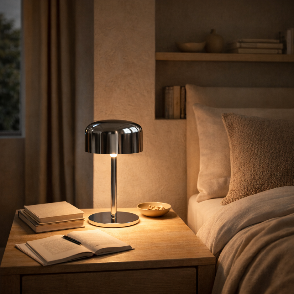 Table Lamp Chrome Black Chrome