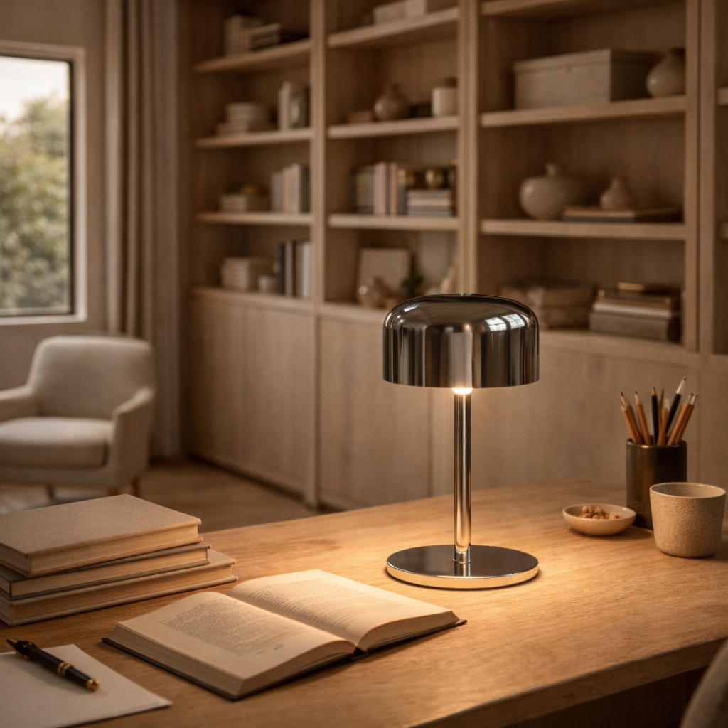 Table Lamp Chrome Black Chrome