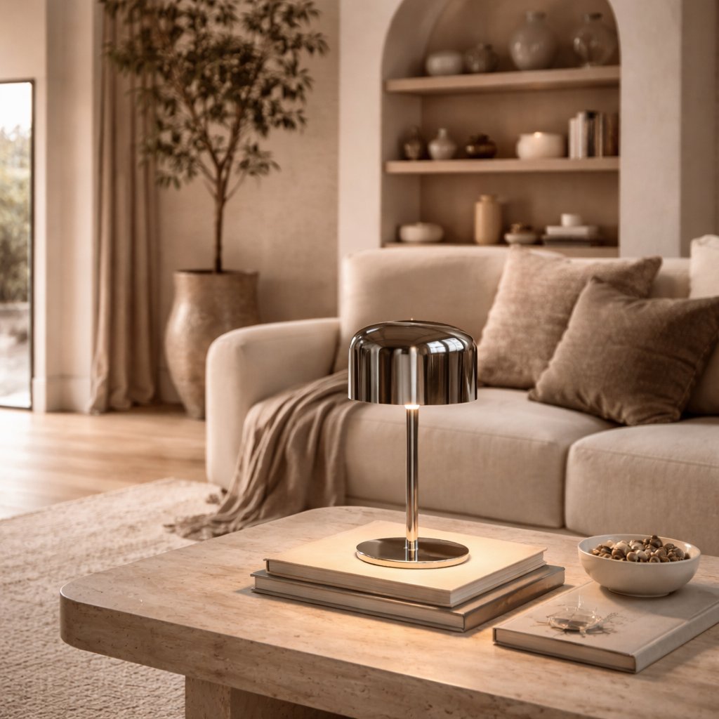 Table Lamp Chrome Black Chrome