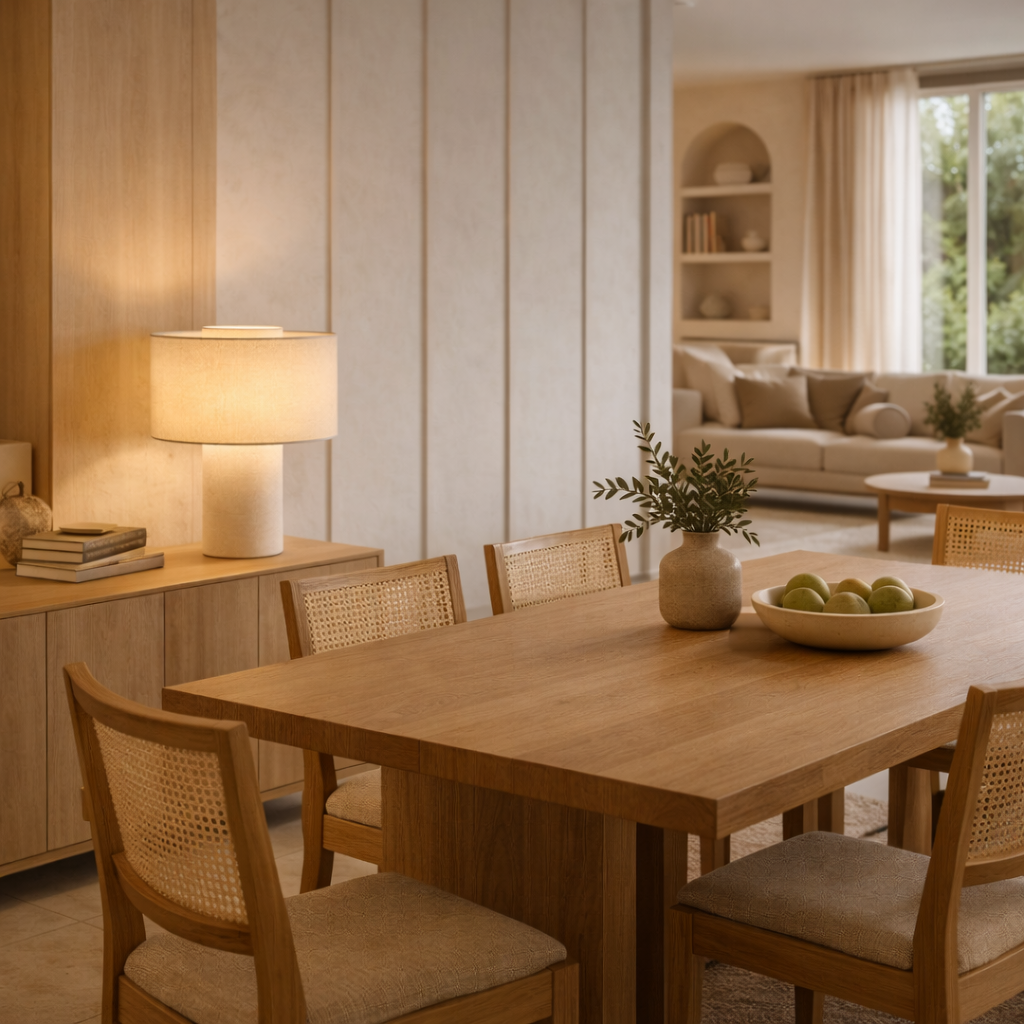 Cream Table Lamp Modern Metal Base