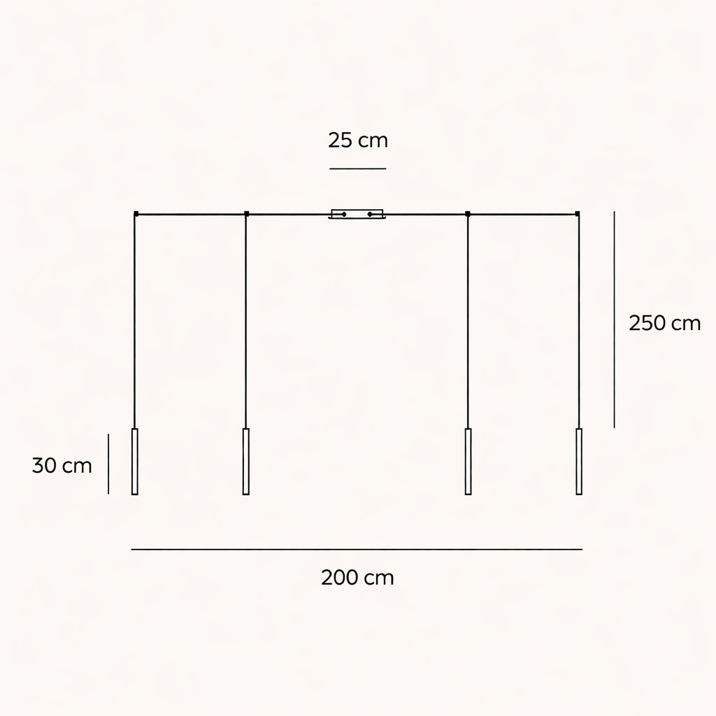Dimmable Six-Light Aluminum LED Pendant