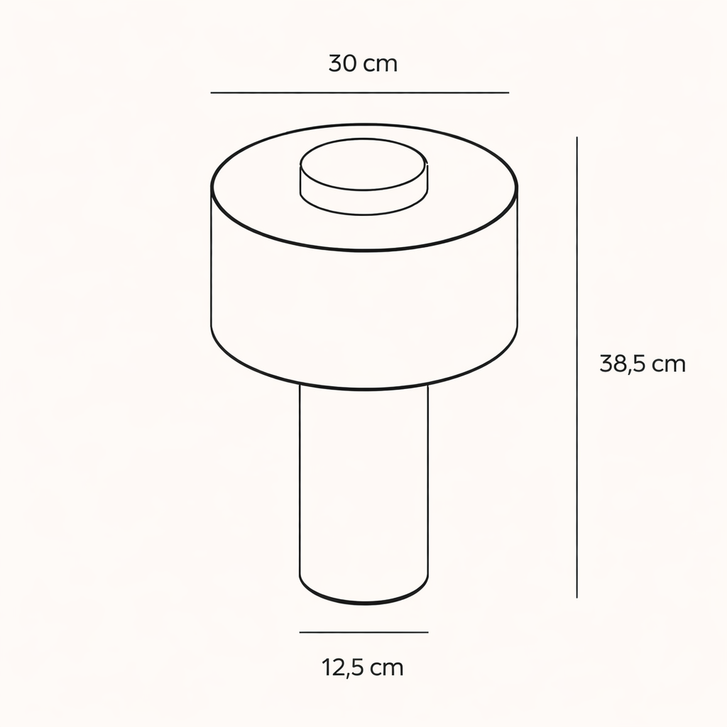 Cream Table Lamp with Metal Base