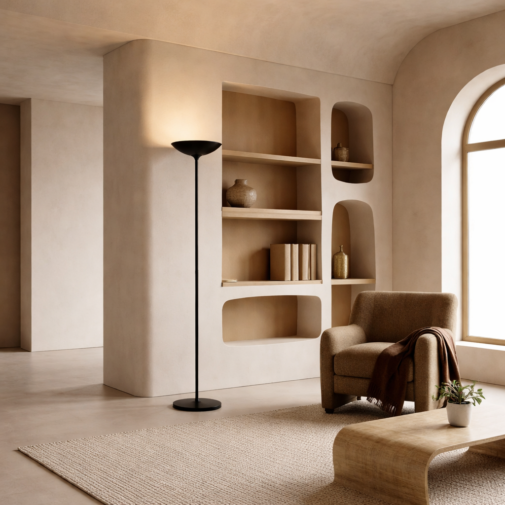 Modern Floor Lamp Black Metal