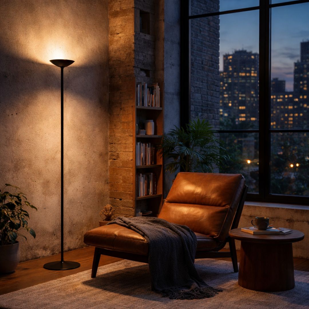 Modern Floor Lamp Black Metal