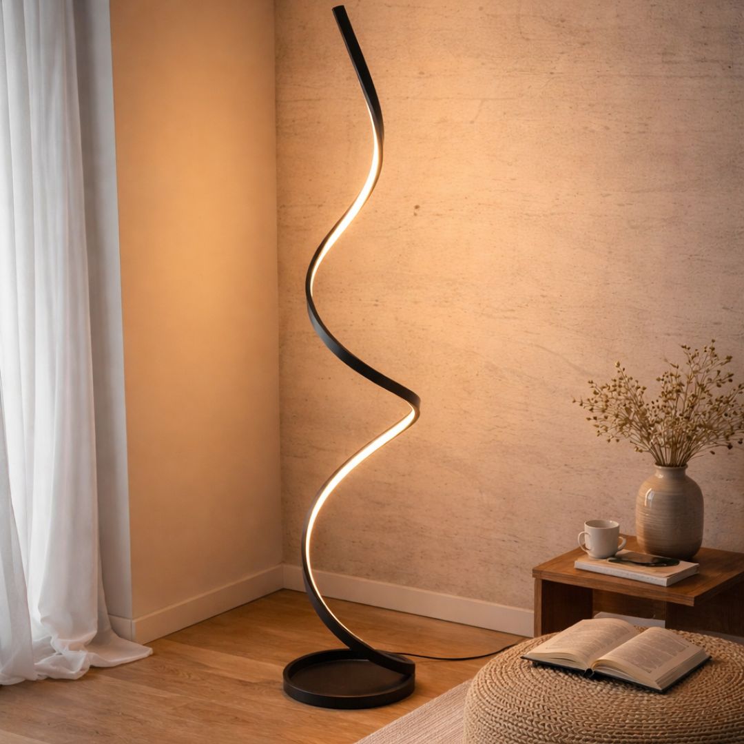 LED floor lamp dimmer minimalist modern black white