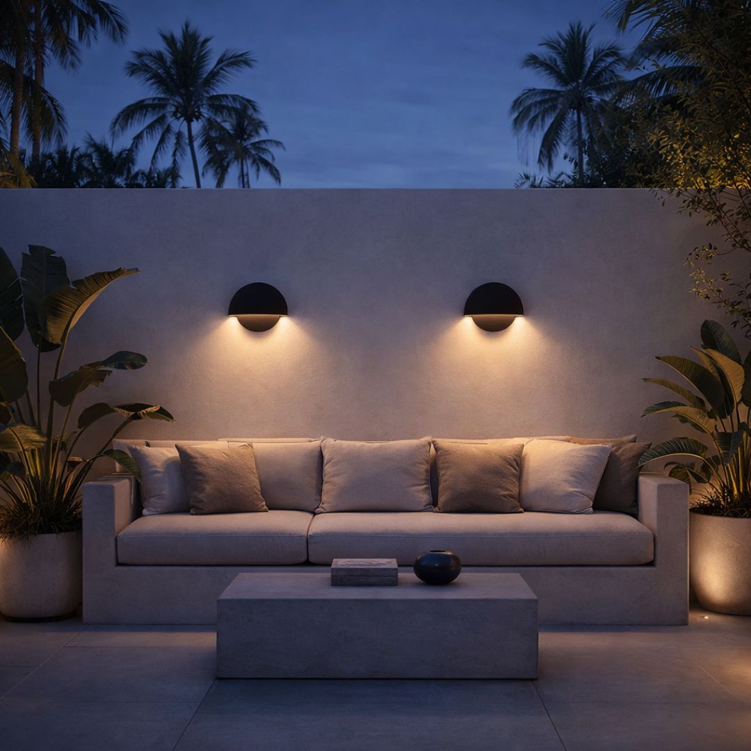 LED Wall Light Modern Outdoor Indoor Black White