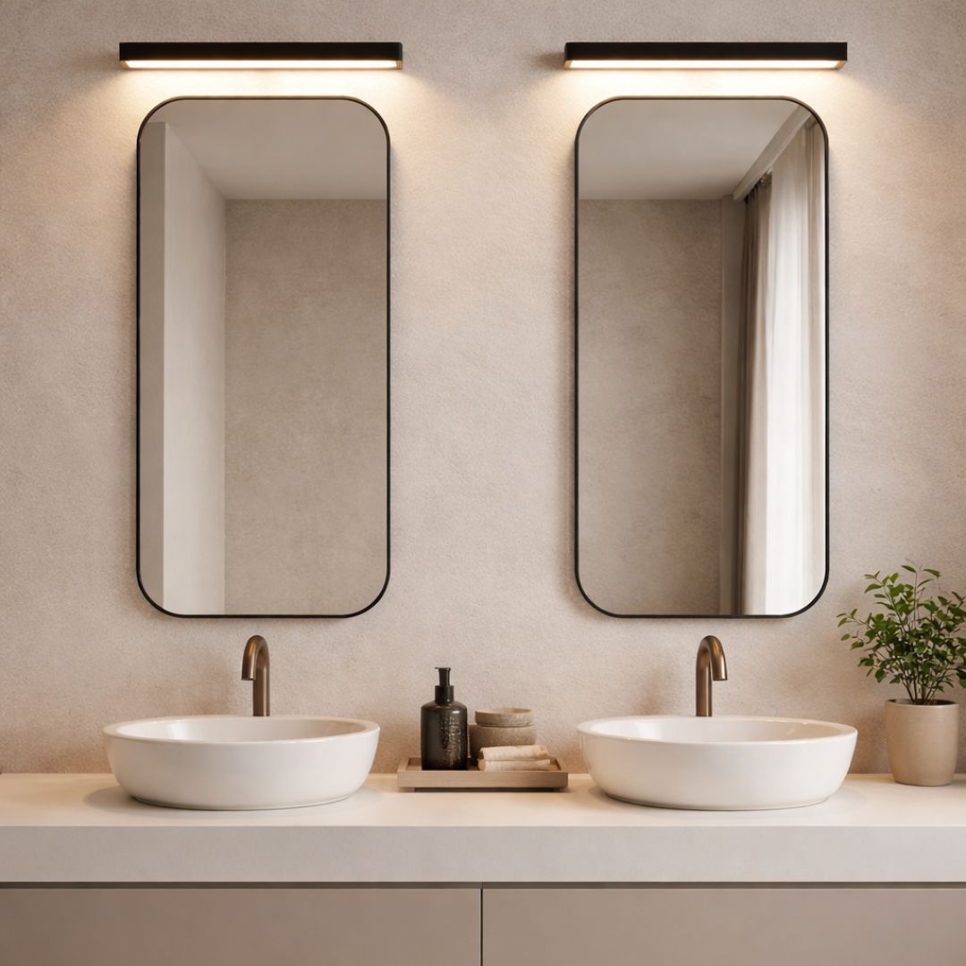 LED Wall Light Black Modern Bathroom Fixture