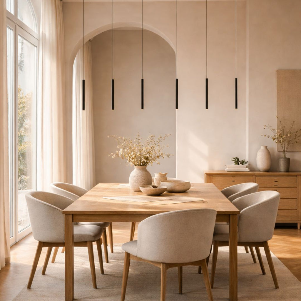Dimmable Six-Light Aluminum LED Pendant