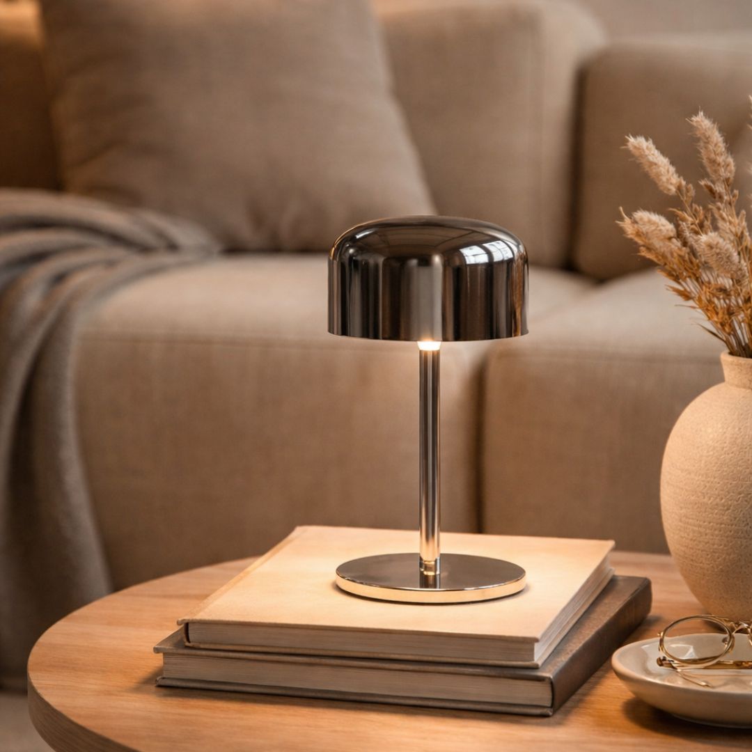 Table Lamp Chrome Black Chrome