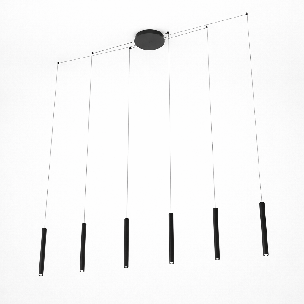 Dimmable Six-Light Aluminum LED Pendant