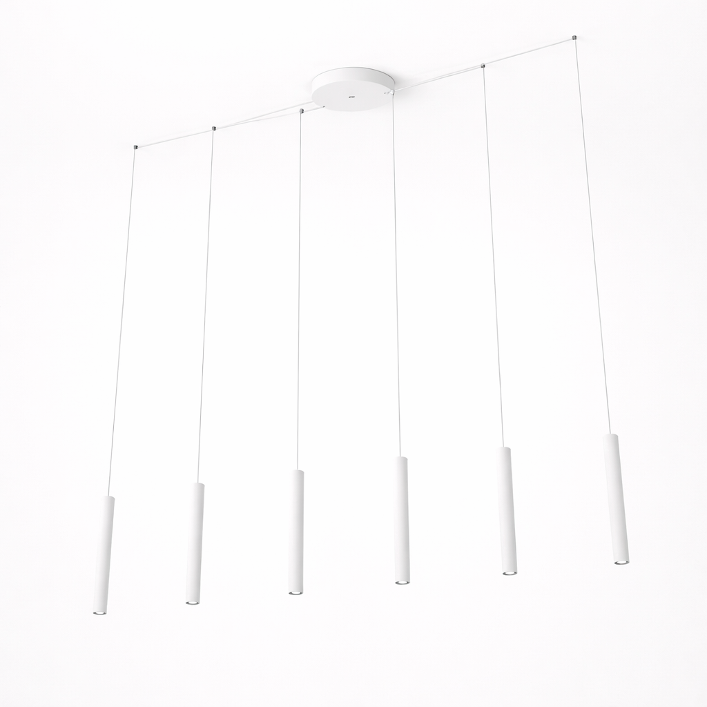 Dimmable Six-Light Aluminum LED Pendant