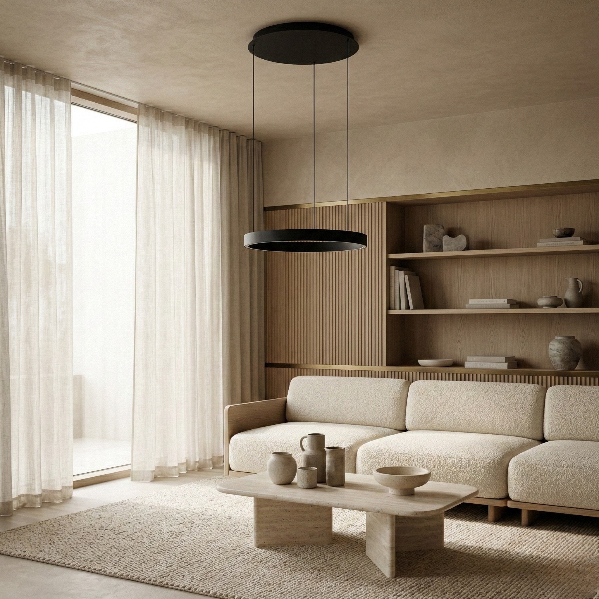 Round Ring LED Pendant with Stepless Dimming