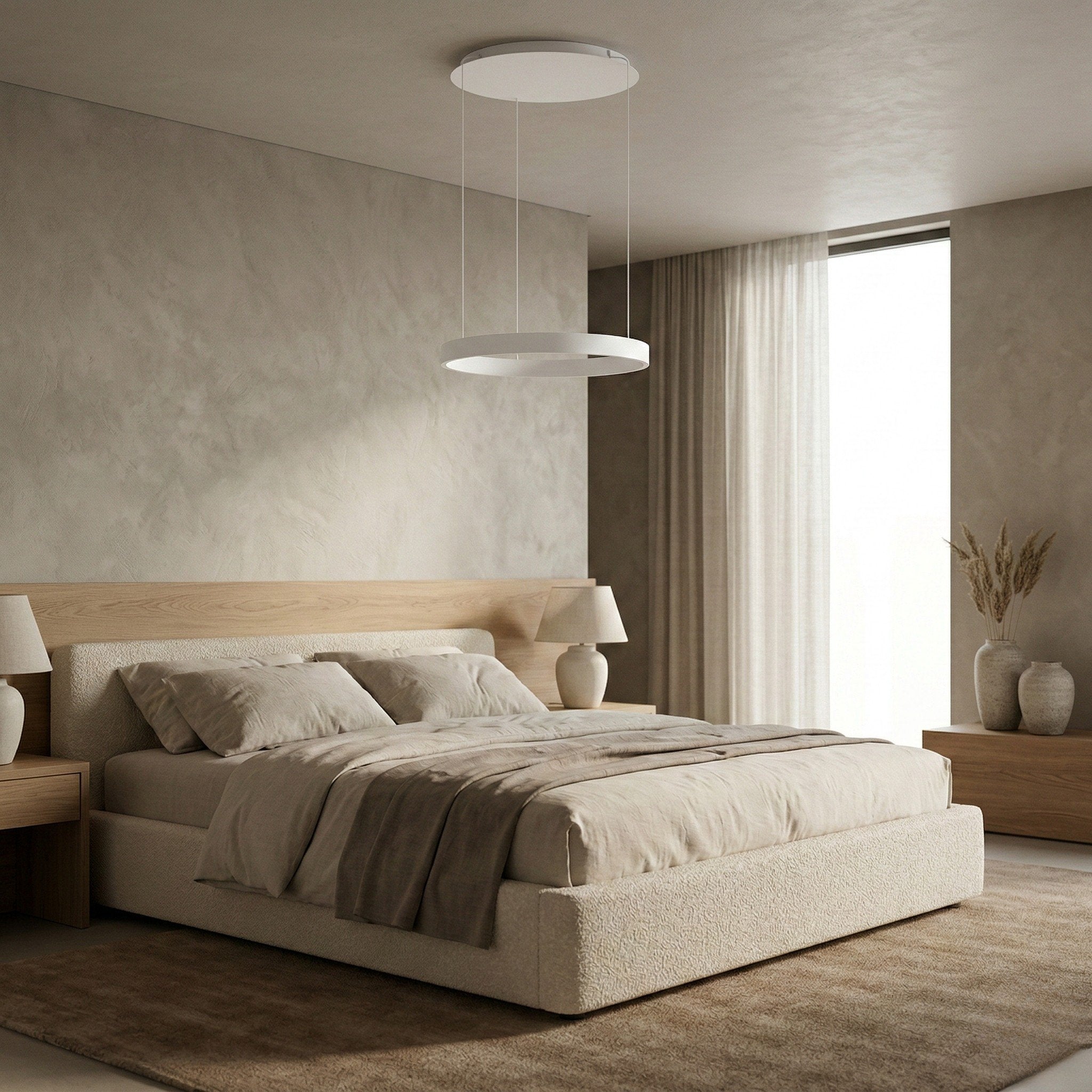 Round Ring LED Pendant with Stepless Dimming