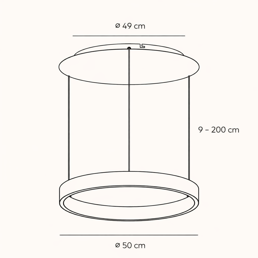 Round Ring LED Pendant with Stepless Dimming