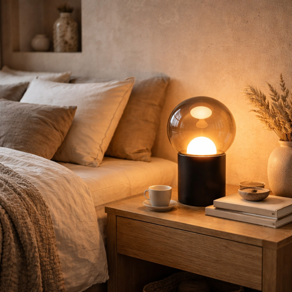 Black Chrome Modern LED Table Lamp